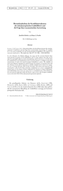 die Frage ihrer taxonomischen Auswertung