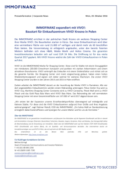 IMMOFINANZ expandiert mit VIVO!