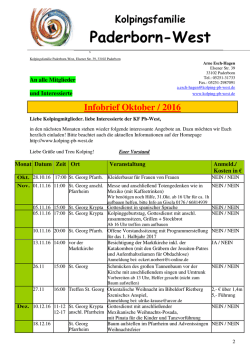 Infobrief Oktober / 2016 - Kolpingsfamilie Paderborn-West