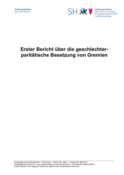 Erster Bericht über die geschlechter