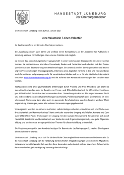 Hansestadt L&uuml;neburg sucht eine Volont&auml;rin oder einen Volont&auml;r (pdf