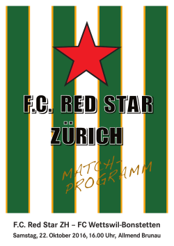 Match- PrograMM - FC Red Star Zurich