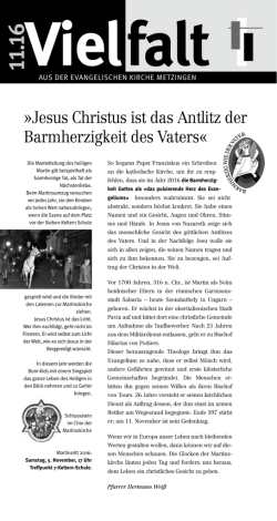 Jesus Christus ist das Antlitz der Barmherzigkeit des Vaters&laquo;