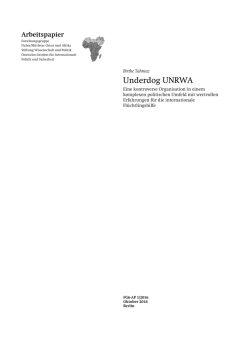 Underdog UNRWA. - Stiftung Wissenschaft und Politik