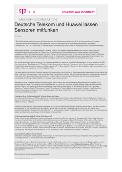 Deutsche Telekom und Huawei lassen Sensoren mitfunken