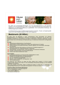 MedizinerIn (20 WStd.) - Kuratorium Wiener Pensionisten