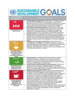 Ziele für nachhaltige Entwicklung der vereinten Nationen