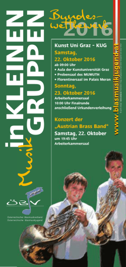 Programmheft Musik in kleinen Gruppen 2016
