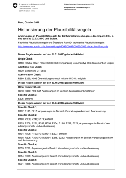 Historisierung der Plausibilit&auml;tsregeln