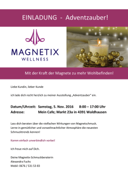 EINLADUNG - Adventzauber!