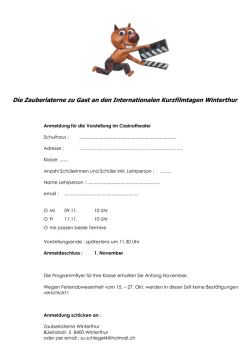 Die Zauberlaterne zu Gast an den Internationalen Kurzfilmtagen
