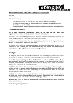 Halloween Horror bei DASDING &ndash; Teilnahmebedingungen Gewinn
