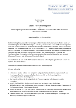 Goethe-Fellowship-Programm