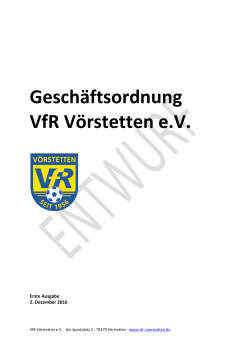 Geschäftsordnung VfR Vörstetten e.V.