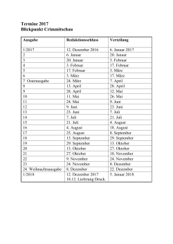 Termine 2017 Blickpunkt Crimmitschau