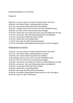 Pferdemarkt Mayen am 18.10.2016 Programm 09.45 Uhr: und was