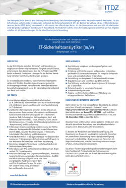 IT-Sicherheitsanalytiker (m/w) - IT