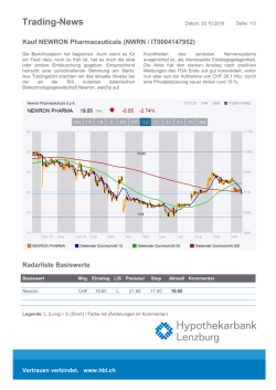 Trading-News Newron - Hypothekarbank Lenzburg