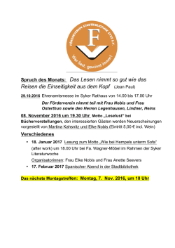 Jean Paul - und Unterhaltungsangebot der Stadtbibliothek Syke?