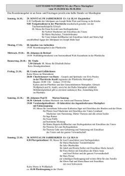 Gottesdienstordnung Oktober