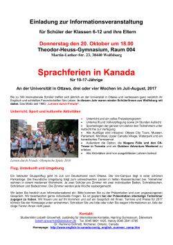 Einladung Sprachferien Oktober 2016 - Theodor-Heuss