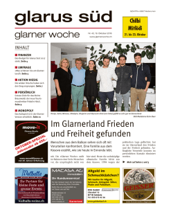 Glarner Woche, Glarus S&uuml;d, 19.10.2016