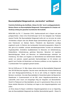 Baumwipfelpfad Steigerwald als „barrierefrei“ zertifiziert