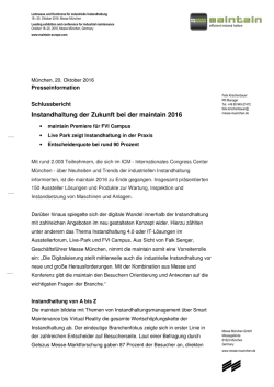 Instandhaltung der Zukunft bei der maintain 2016