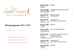 Winterprogramm 2016 / 2017