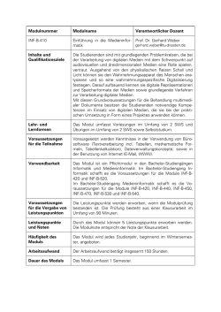 Einf&uuml;hrung in die Medieninformatik