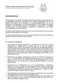 Hausordnung unserer Schule
