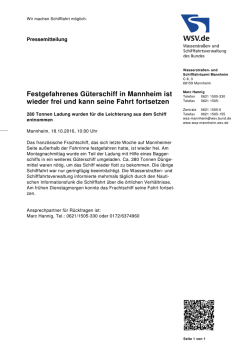 Festgefahrenes G&uuml;terschiff wieder frei