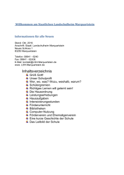 Inhaltsverzeichnis - LSH Marquartstein