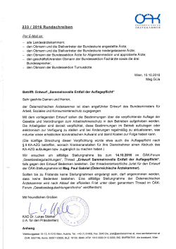 20161014 Entwurf Sammelnovelle Entfall der Auflagepflicht