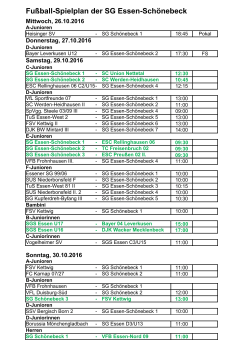 Fußball-Spielplan der SG Essen