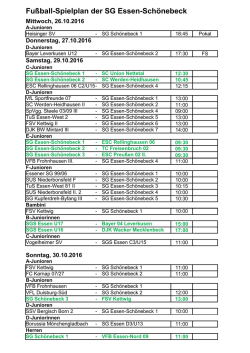 Fußball-Spielplan der SG Essen