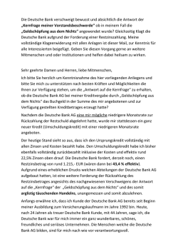 Die Deutsche Bank verschweigt bewusst und