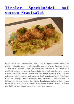 Tiroler Speckknödel auf warmem Krautsalat