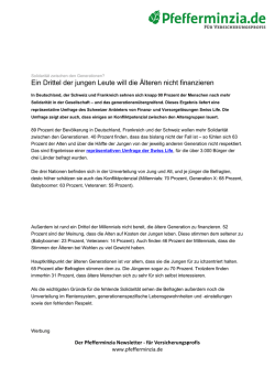 Ein Drittel der jungen Leute will die &Auml;lteren nicht