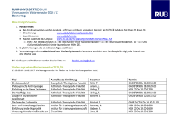 Donnerstag - Ruhr-Universit&auml;t Bochum