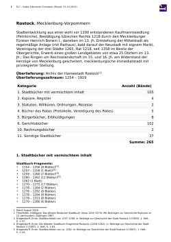 Rostock - PDF - Index Librorum Civitatum