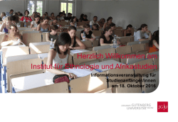 Einführungsveranstaltung für Studienanfänger/innen im BA