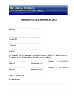Erfassungsbogen zum Schuljahr 2017/2018