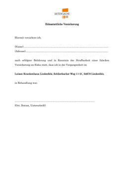 Eidesstattliche Versicherung Eidesstattliche Versicherung Hiermit