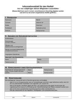 Informationsblatt f&uuml;r den Notfall