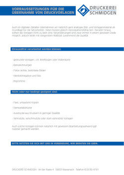 Info-Druckvorlagen - Druckerei Schmidgen