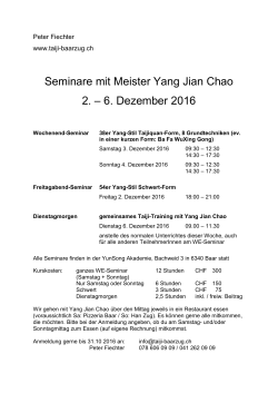 Seminare mit Meister Yang Jian Chao 2. – 6