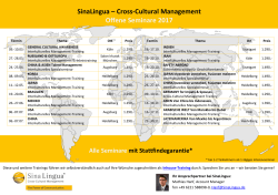 SinaLingua – Cross-Cultural Management Offene Seminare 2017