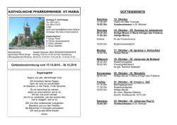 Gottesdienstordnung vom 15.10.2016