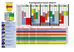 Trainingszeiten Saison 2016/17